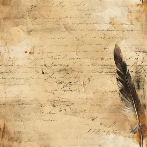 Premium AI Image | old sheet paper with feathers seamless pattern background