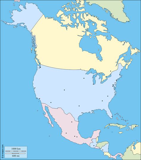 Mapa De America Del Norte Con Nombres - Mapa de América del Norte con ...