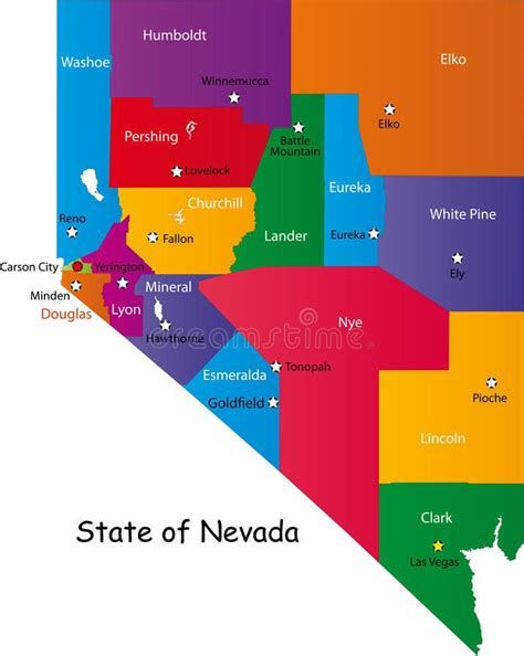 State of Nevada. Map of Nevada state designed in illustration with the ...