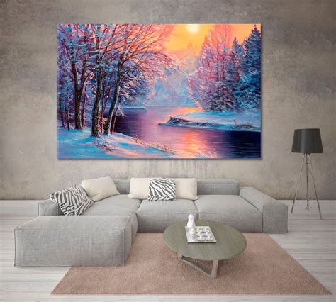 Winter | Scenic Artwork Canvas Print, Winter Landscape Wall Décor ...