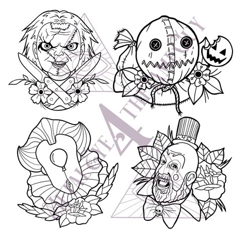 Classic Horror SVG Traditional Tattoo Digital Files: Creature - Etsy | Spooky tattoos, Movie ...