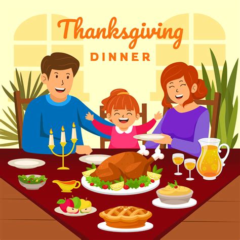 Thanksgiving Dinner with Family 4569374 Vector Art at Vecteezy