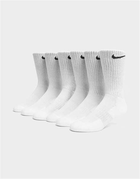 White Nike 6-Pack Everyday Cushioned Training Crew Socks - JD Sports Global