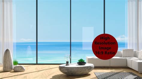 Wide Window Zoom Backgrounds, Panoramic Beach View Background, Virtual Background for Zoom ...