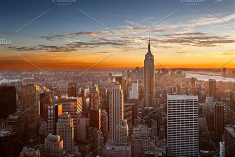 Sunset over manhattan containing sunset, sky, and skyline | New york wallpaper, New york city ...