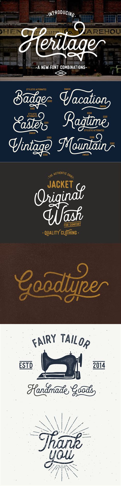 Heritage Font Combinations (UPDATE) | Lettering fonts, Lettering ...