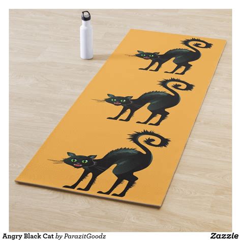 Spooky Angry Black Cat Yoga Mat | Zazzle | Cat yoga, Black cat, Cats