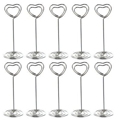 20 Pcs Wedding Table Holder Heart Shaped Business Card Metal Memo Heart-shaped | eBay