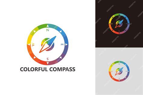 Premium Vector | Colorful compass logo template design vector, emblem ...