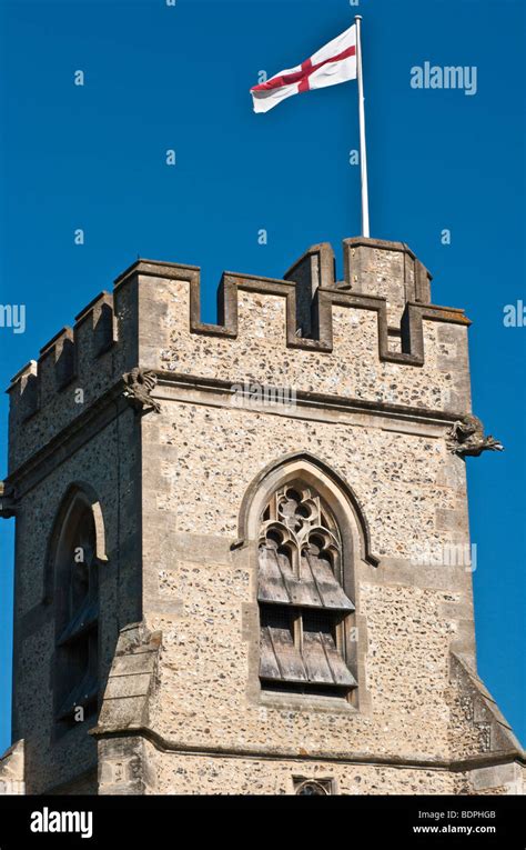 English church with flag hi-res stock photography and images - Alamy