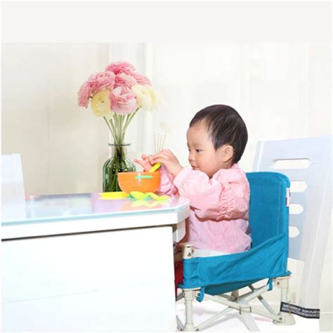 Baby Foldable Feeding Chair Oxford Cloth Cushion Round feeding Seat ...