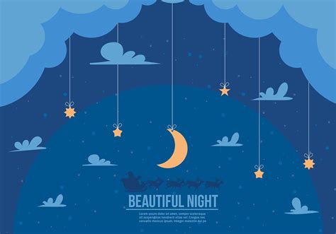 Beautiful Night Santa Sleigh Vector 107592 Vector Art at Vecteezy