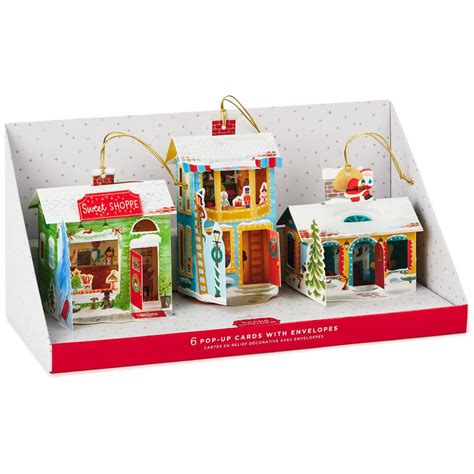 Christmas Village Buildings Pop Up Assorted Christmas Cards, Box of 6 - Boxed Cards - Hallmark