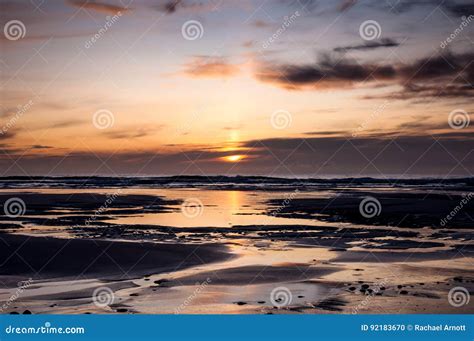 Sunset from a Beach in Scotland Stock Photo - Image of land, outer ...