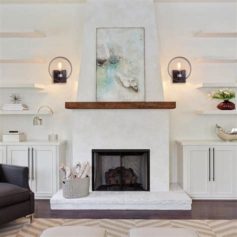 This light plaster fireplace would give a crisp, modern, and elegant touch to the very ...