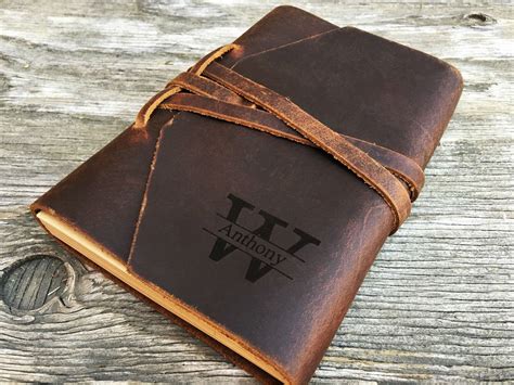 Monogrammed Leather Journal Notebook Personalized Leather - Etsy