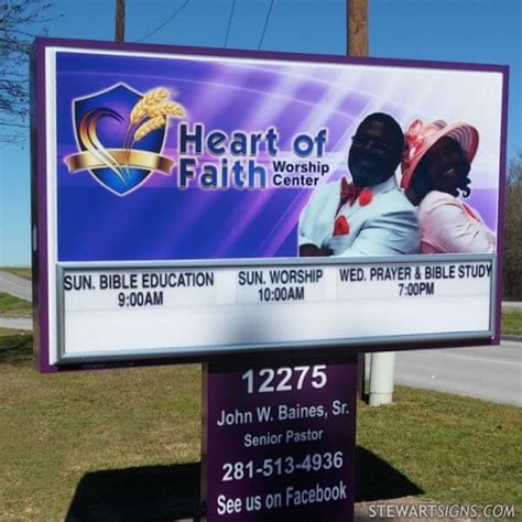 Church Sign for Heart of Faith Worship - Houston, TX