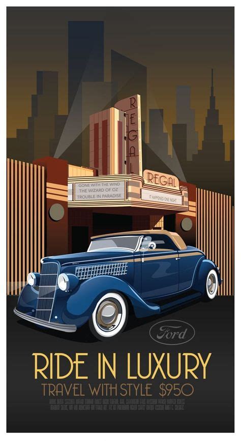 Trendy vintage cars illustration graphic design art deco Ideas | Art ...