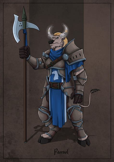 Faervel - Minotaur Paladin by SilkyNoire on DeviantArt