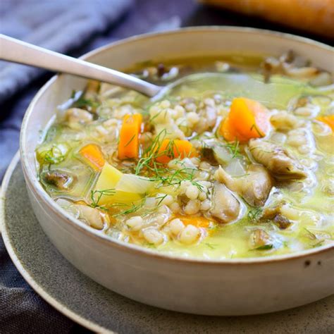 Vegan Mushroom Barley Soup - Cilantro and Citronella