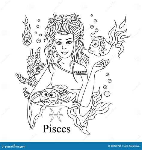 Pisces Zodiac Pages Human Coloring Pages