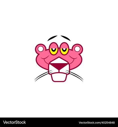 Pink panther flat icon simple style kid poster Vector Image