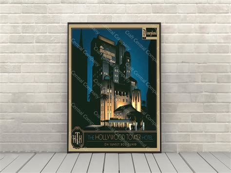 Tower of Terror Poster Disney Attraction Poster Disney World Hollywood Studios Posters Wall Art ...