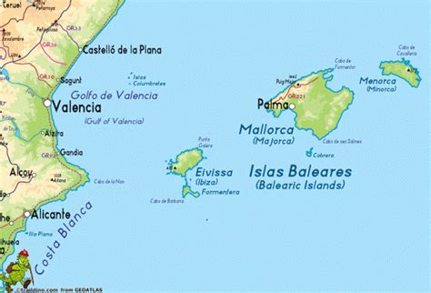 Baléares carte du monde » Voyage - Carte - Plan