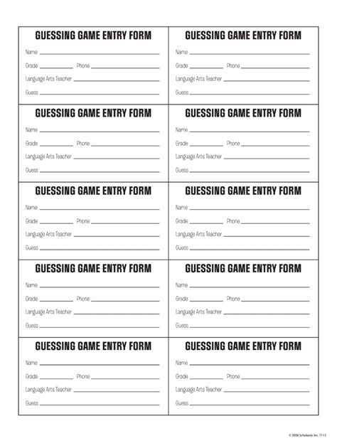 Entry Form Template Printable - Printable Forms Free Online