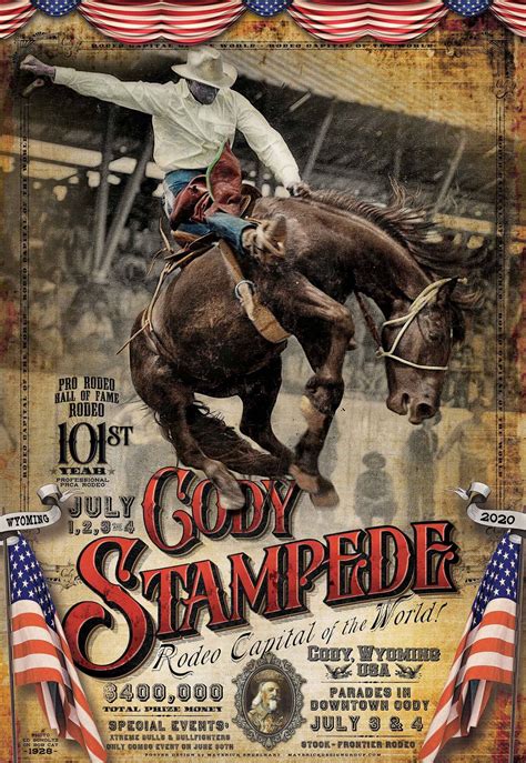 101st Cody Stampede Rodeo Poster - Cody, Wyoming — MaverickDesignGroupMaverick Design | Rodeo ...