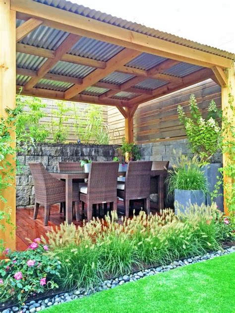 Cedar Pergola With Metal Roofing | patio/courtyard | Cedar pergola ...