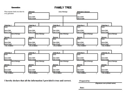 Free Printable 10 Generation Family Tree Template - PRINTABLE TEMPLATES