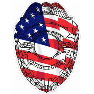 American Flag Police Officer Badge - Decal at Sticker Shoppe