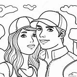 Boyfriend And Girlfriend In Funky Style Coloring Page 24453 19306 sketch template