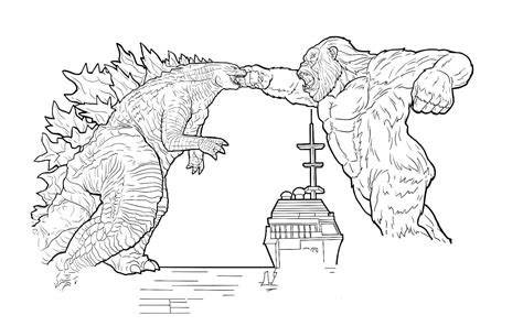 Godzilla vs King Kong Movie coloring page - Download, Print or Color ...