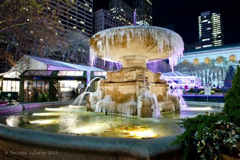 It was so cold in New York on November 26th that the fountain in Bryant ...