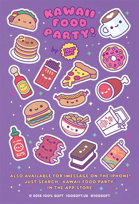 Products | Kawaii stickers, Kawaii food, Cute food drawings