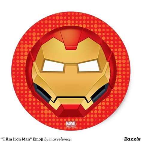 "I Am Iron Man" Emoji Classic Round Sticker | Zazzle | Iron man, Emoji drawings, Round pillow