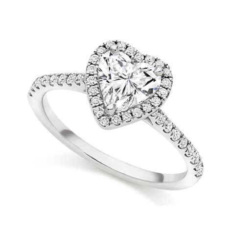 Heart-Shaped Diamond Halo Engagement Ring