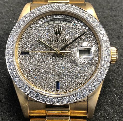 Cool Rolex of the Day #236: 18048 with pave diamond dial, yellow gold ...