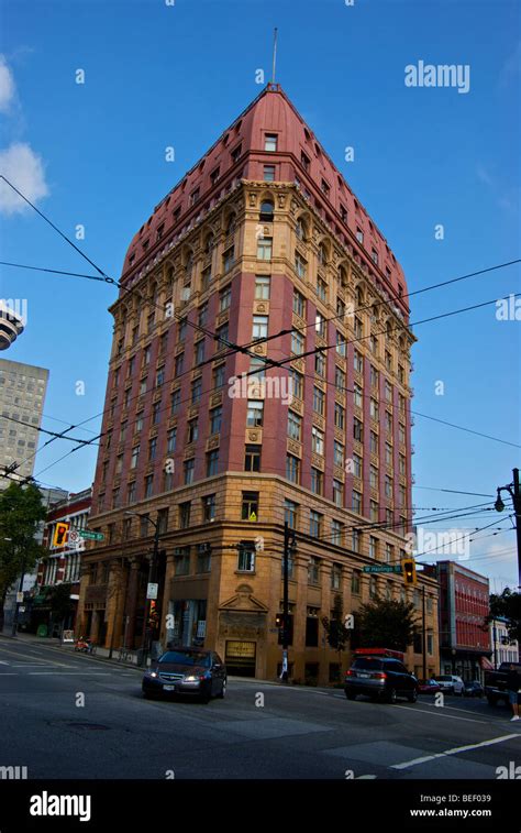 Triangular shaped Dominion Building on corner of West Hastings and Cambie streets a Vancouver ...