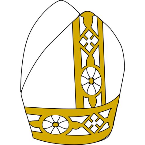 Pope hat in gold and white color illustration | Free SVG