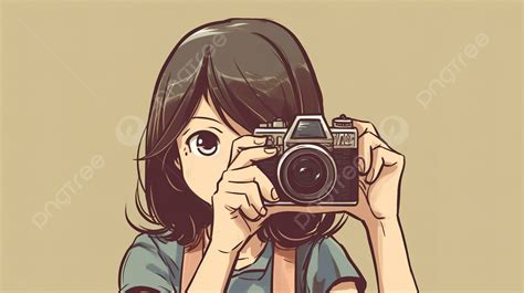 カメラを持つアニメの女の子, 漫画の集中線, Hd写真撮影写真, 髪背景壁紙画像素材無料ダウンロード - Pngtree