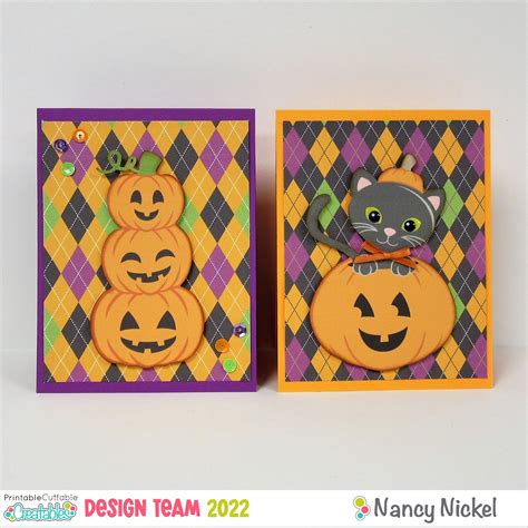 The Nickel Nook: Fun Fall/Halloween Cards for Printable Cuttable Creatables