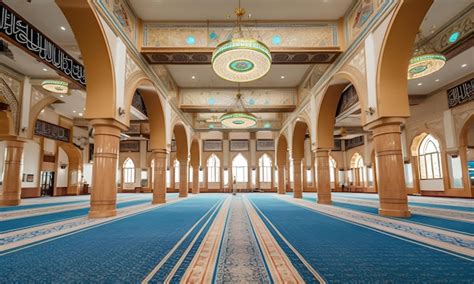 Premium AI Image | The grand mosque interior in abu dhabi