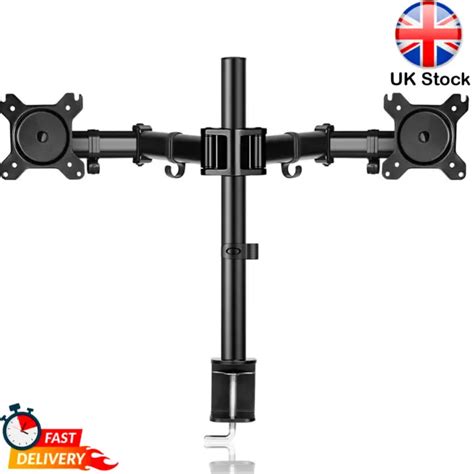 DUAL MONITOR ARM Stand | Double PC Desk Mount | Steel | Height:R $37.63 ...