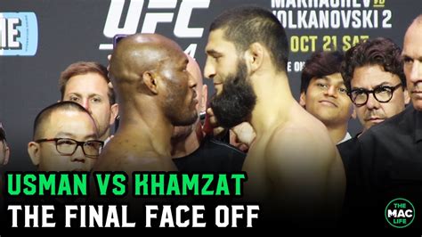 Kamaru Usman vs. Khamzat Chimaev Intense Final Face Off | UFC 294 - YouTube