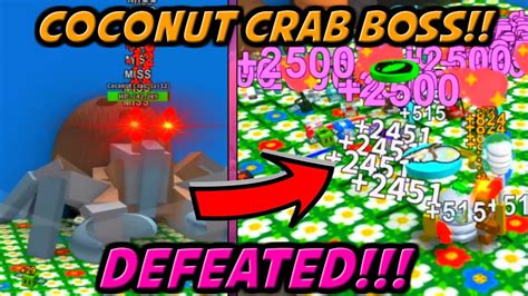 BEE SWARM *UPDATE!!* DEFEATING THE COCONUT CRAB BOSS!! (Roblox Bee Swarm Simulator) - YouTube