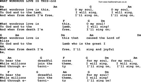 Top 500 Hymn: What Wondrous Love Is This - lyrics, chords and PDF