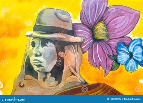 Colombia Tunja Murales Representing a Aancient Indigenous Editorial ...